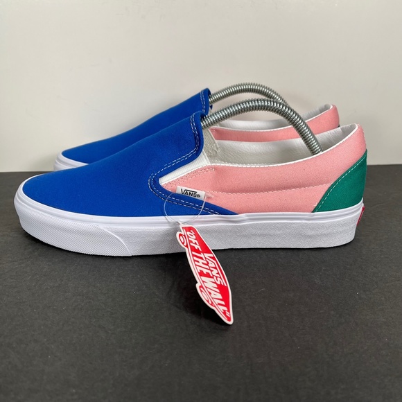 NEW Vans Classic Slip On Retro Court Multi Color Skate Sneakers - Picture 4 of 8